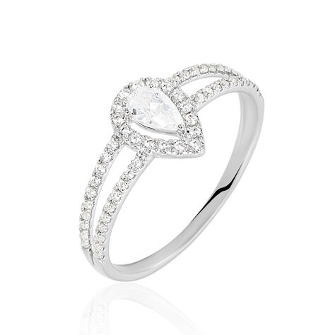 Bague Hildana Or Blanc Oxyde De Zirconium - Bagues solitaires Femme | Histoire d’Or