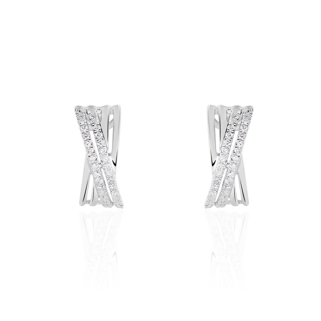 Boucles D'oreilles Puces Julianne Or Blanc Diamant - Clous d'oreilles Femme | Histoire d’Or