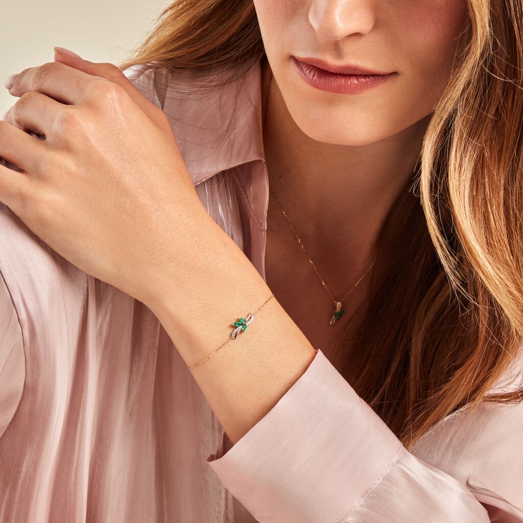 Bracelet Angie Or Jaune Emeraude Diamant - Bracelets Femme | Histoire d’Or
