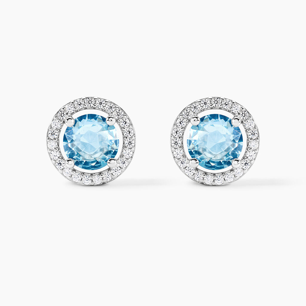 Boucles D'oreilles Puces Rio Argent Blanc Oxyde - Boucles d'oreilles fantaisie Femme | Histoire d&rsquo;Or