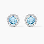 Boucles D'oreilles Puces Rio Argent Blanc Oxyde - Boucles d'oreilles fantaisie Femme | Histoire d&rsquo;Or