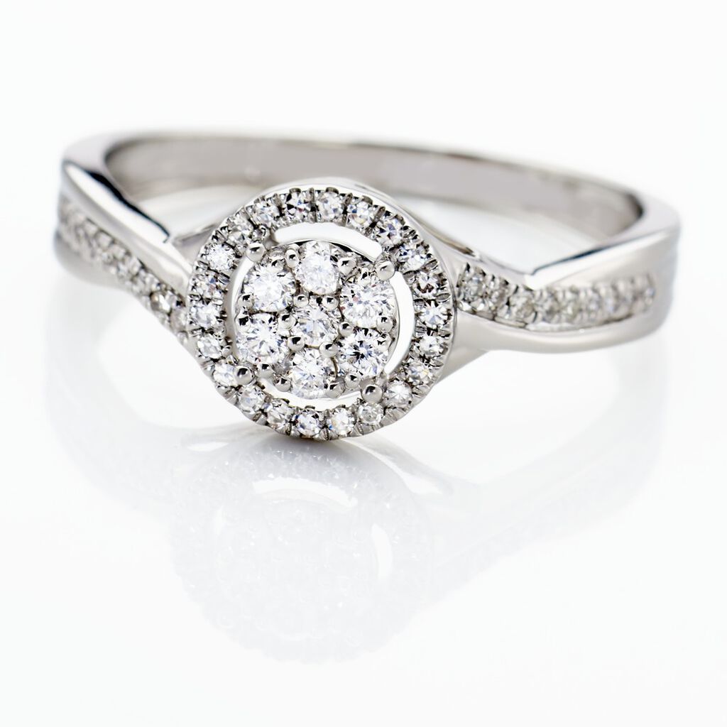 Bague Cissy Platine Blanc Diamant - Bagues avec pierre Femme | Histoire d’Or