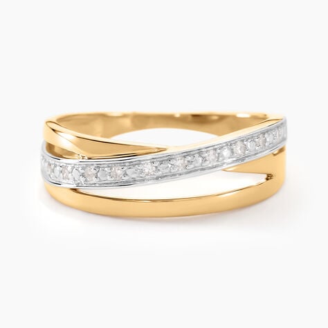 Bague Croisee Or Jaune Diamant - Bagues avec pierre Femme | Histoire d’Or