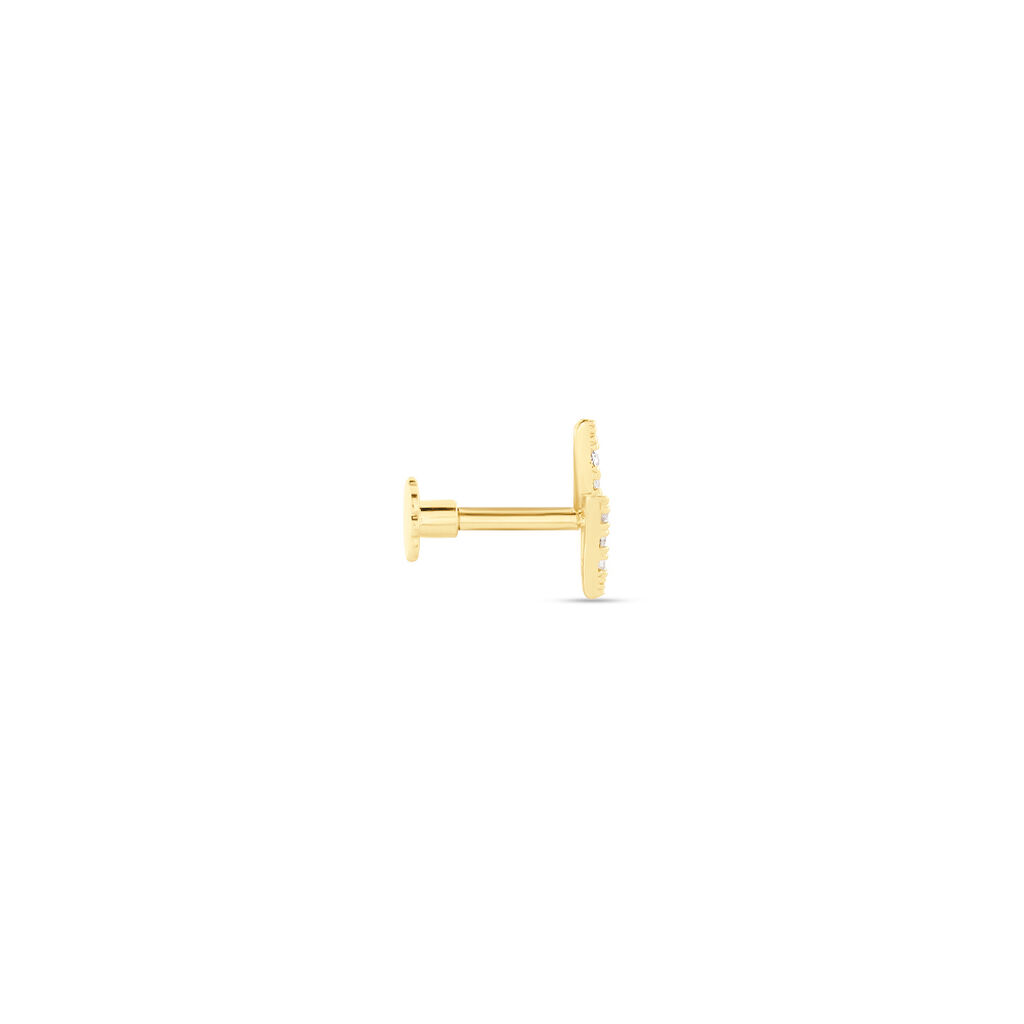 Boucle D'oreille Puce Unitaire Jusa Or Jaune Oxyde De Zirconium - Clous d'oreilles Femme | Histoire d’Or