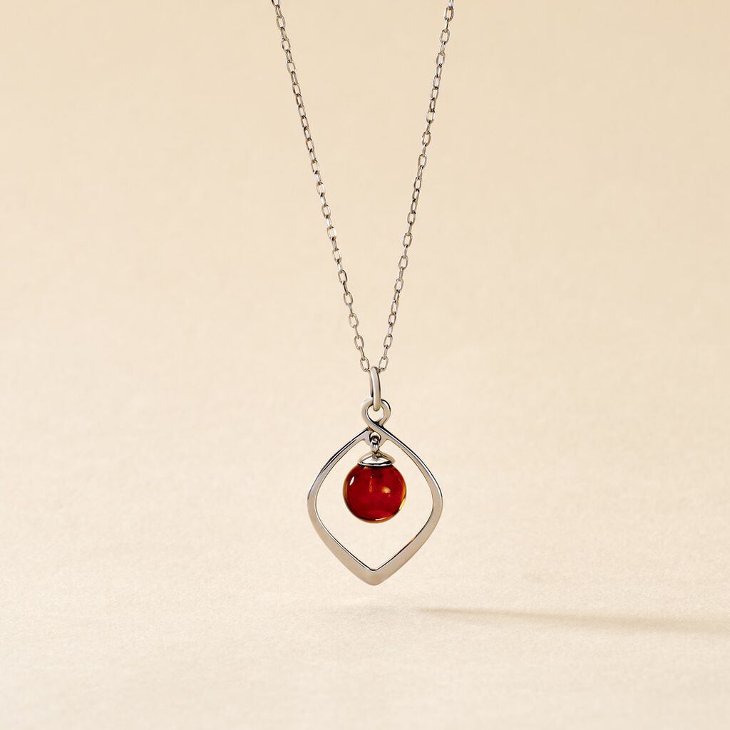 Collier Iva Argent Blanc Ambre - Colliers fantaisie Femme | Histoire d’Or
