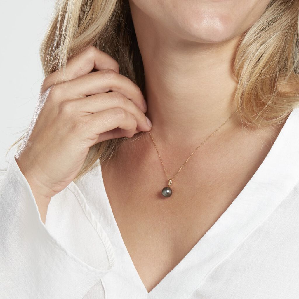 Collier Jodocus Or Jaune Perle De Tahiti Oxyde Zirconium - Colliers Femme | Histoire d’Or