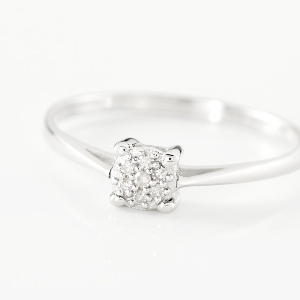 Bague Sandrine Or Blanc Diamant - Bagues avec pierre Femme | Histoire d’Or