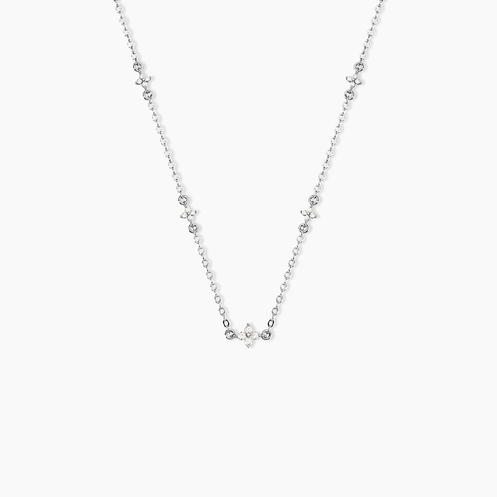 Collier Clova Argent Blanc Oxyde De Zirconium - Colliers fantaisie Femme | Histoire d&rsquo;Or