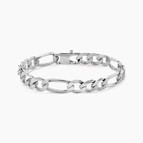 Bracelet Vivian Maille Alternee 1/3 Argent Blanc - Bracelets chaîne Homme | Histoire d’Or