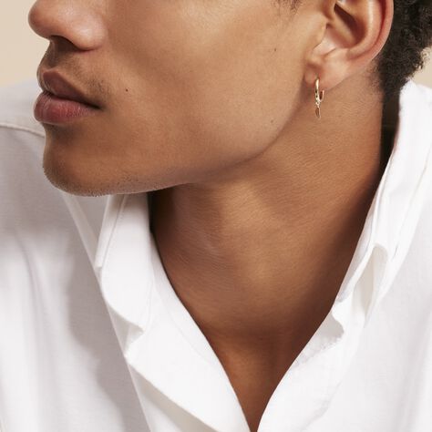 Créole Unitaire Basilio Plaqué Or Doré - Boucles d'oreilles créoles Homme | Histoire d’Or