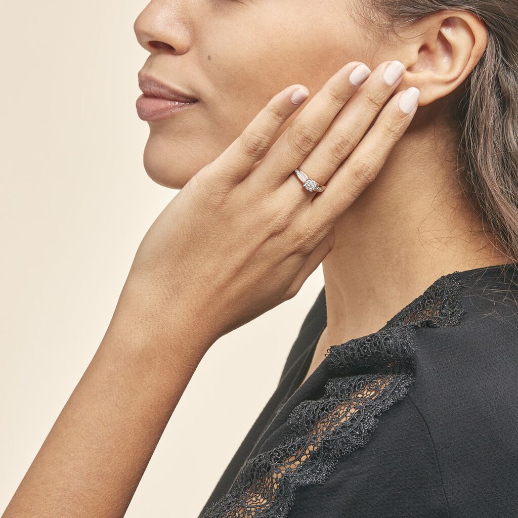 Bague Celia Or Rose Diamant - Bagues avec pierre Femme | Histoire d’Or