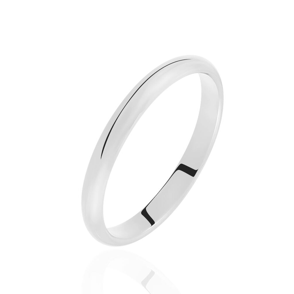 Aphroditia Demi Jonc Bombe Trouwring Wit Platina - Alliances Unisex | Histoire d’Or