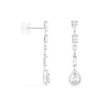 Boucles D'oreilles Pendantes Candia Or Blanc Oxyde De Zirconium - Boucles d'oreilles pendantes Femme | Histoire d&rsquo;Or