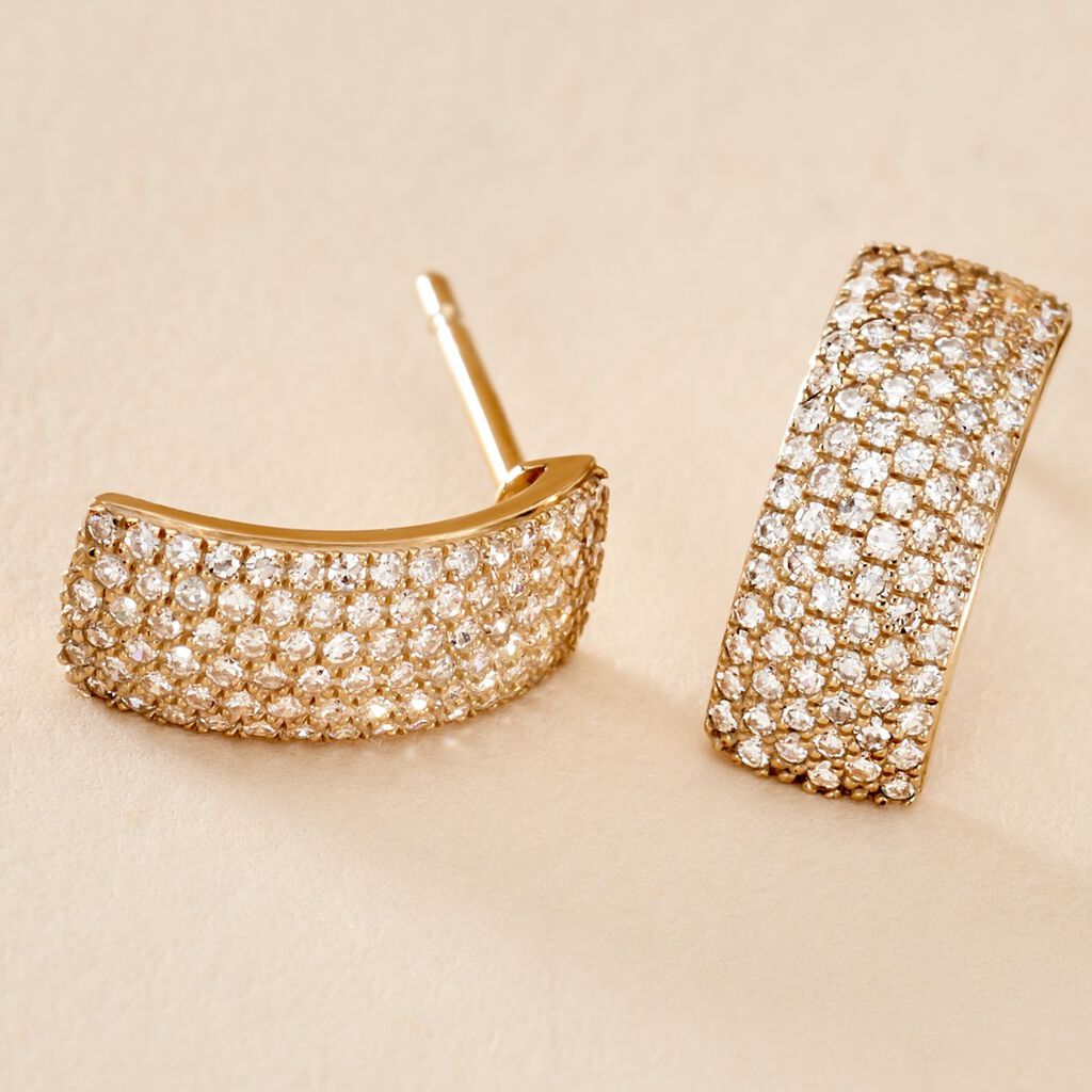 Boucles D'oreilles Puces Charlotte Or Jaune Diamant - Clous d'oreilles Femme | Histoire d’Or