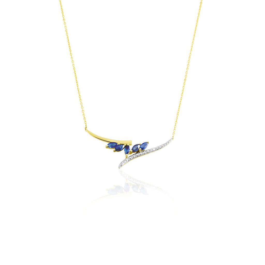 Collier Or Jaune Carl Saphirs Diamants - Colliers Femme | Histoire d’Or