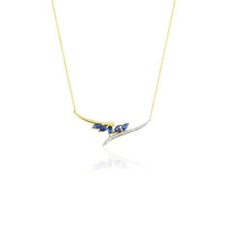 Collier Or Jaune Carl Saphirs Diamants - Colliers Femme | Histoire d’Or