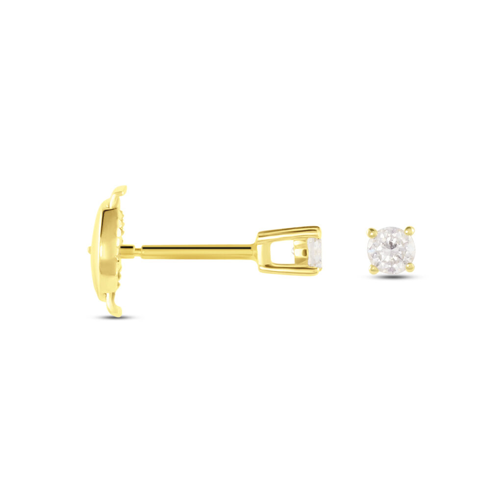 Boucles D'oreilles Puces Or Jaune Victoria Diamants - Clous d'oreilles Femme | Histoire d&rsquo;Or