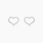 Boucles D'oreilles Puces Salona Argent Blanc Oxyde De Zirconium - Boucles d'oreilles fantaisie Femme | Histoire d&rsquo;Or