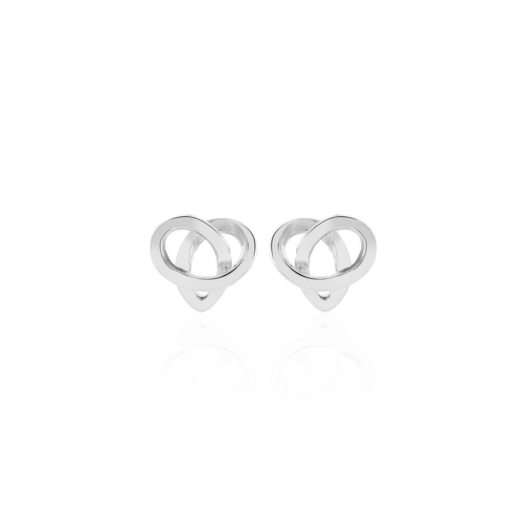 Boucles D'oreilles Puces Shainy Argent Blanc - Boucles d'oreilles fantaisie Femme | Histoire d’Or