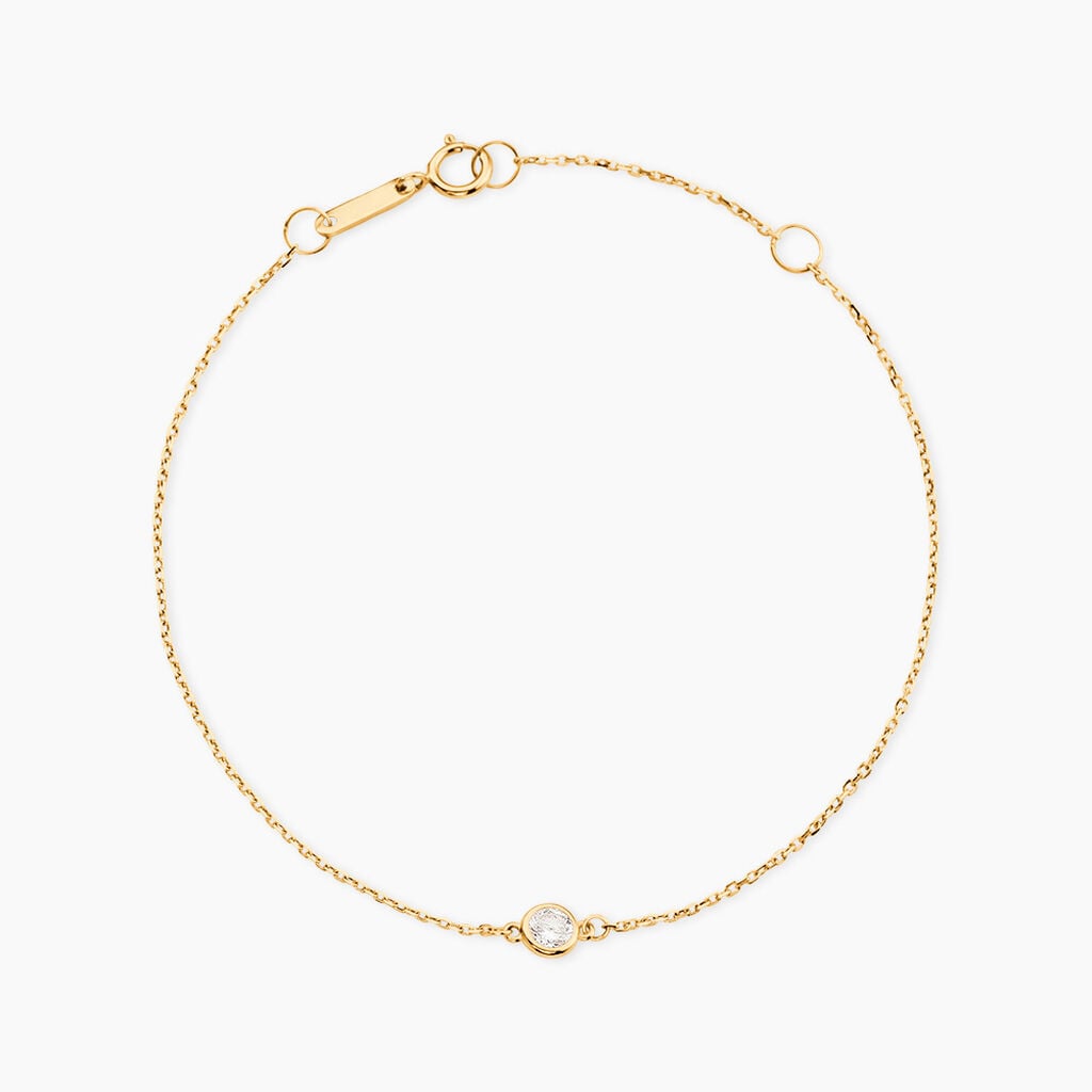 Bracelet Barabal Or Jaune Oxyde De Zirconium - Bracelets Femme | Histoire d&rsquo;Or