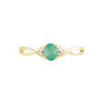 Bague Or Jaune Cassie Emeraude Diamants - Bagues solitaires Femme | Histoire d&rsquo;Or
