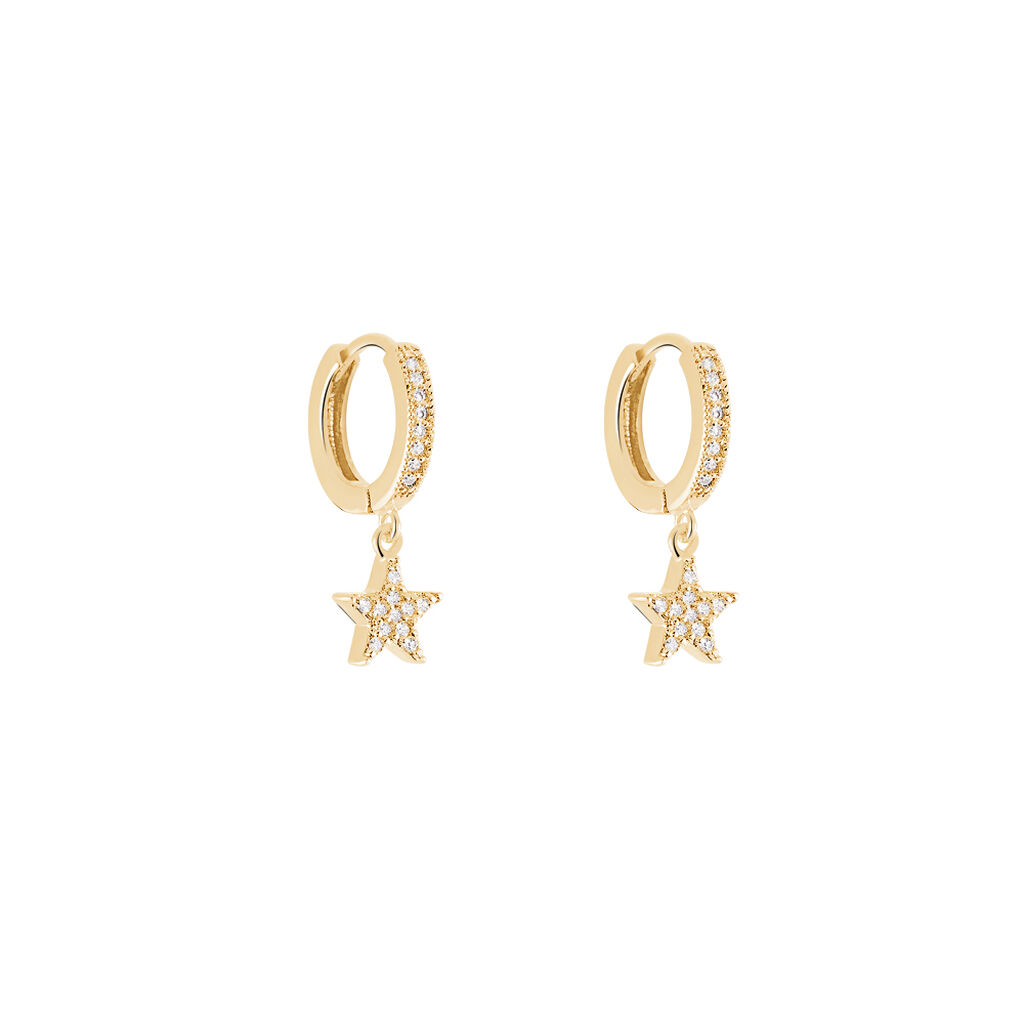 Creoles Plaqué Or Jenny Oxydes Etoiles - Boucles d'oreilles créoles Femme | Histoire d’Or