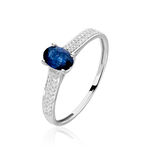 Bague Crista Or Blanc Saphir Et Diamant - Bagues solitaires Femme | Histoire d&rsquo;Or