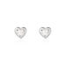 Boucles D'oreilles Puces Daria Coeur Plein Or Blanc Oxyde De Zirconium - Clous d'oreilles Famille | Histoire d’Or