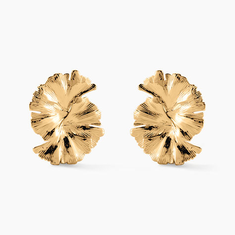 Boucles D'oreilles Puces Organic Plaqu&eacute; Or Jaune - Clous d'oreilles Femme | Histoire d&rsquo;Or