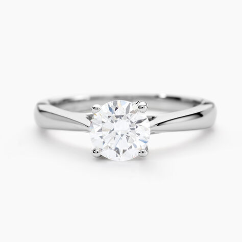 Bague Aphrodite Ld Platine Blanc Diamant Synthétique - Bagues solitaires Femme | Histoire d’Or