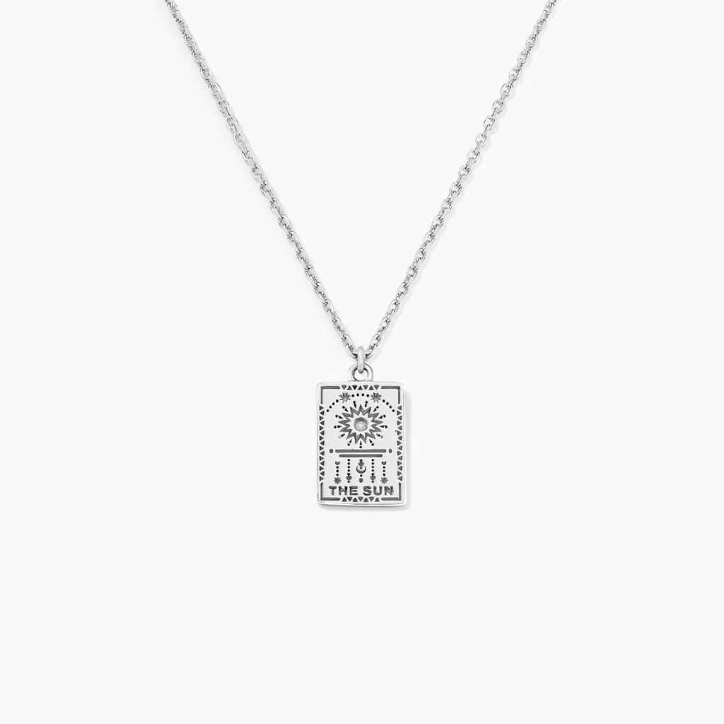 Collier Tarot Argent Blanc - Colliers fantaisie Homme | Histoire d’Or