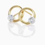 Boucles D'oreilles Puces Gisa Jaune Diamant Blanc - Clous d'oreilles Femme | Histoire d&rsquo;Or