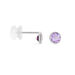 Boucles D'oreilles Puces Edy Serti Clos Or Blanc Amethyste - Clous d'oreilles Femme | Histoire d’Or
