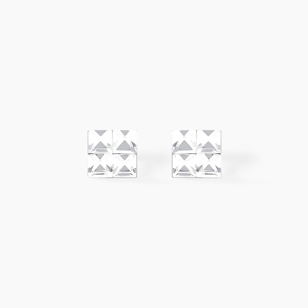 Boucles D'oreilles Puces Eve Argent Blanc Oxyde De Zirconium - Boucles d'oreilles fantaisie Femme | Histoire d’Or