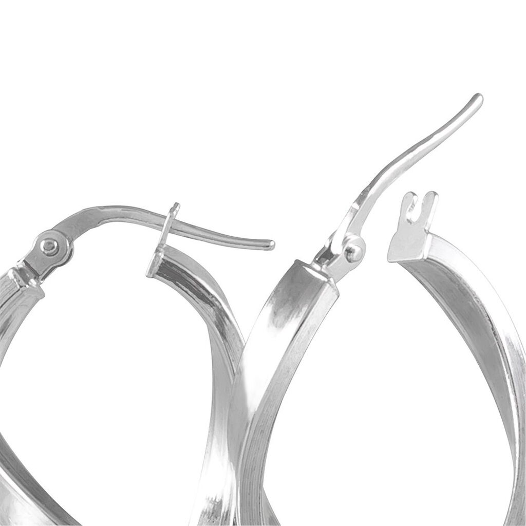 Créoles Silla Or Blanc - Boucles d'oreilles créoles Femme | Histoire d’Or