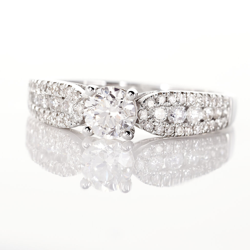 Bague Solitaire Stockholm Or Blanc Diamant - Bagues solitaires Femme | Histoire d’Or