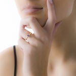 Bague Lily Or Rose Emeraude - Bagues solitaires Femme | Histoire d&rsquo;Or