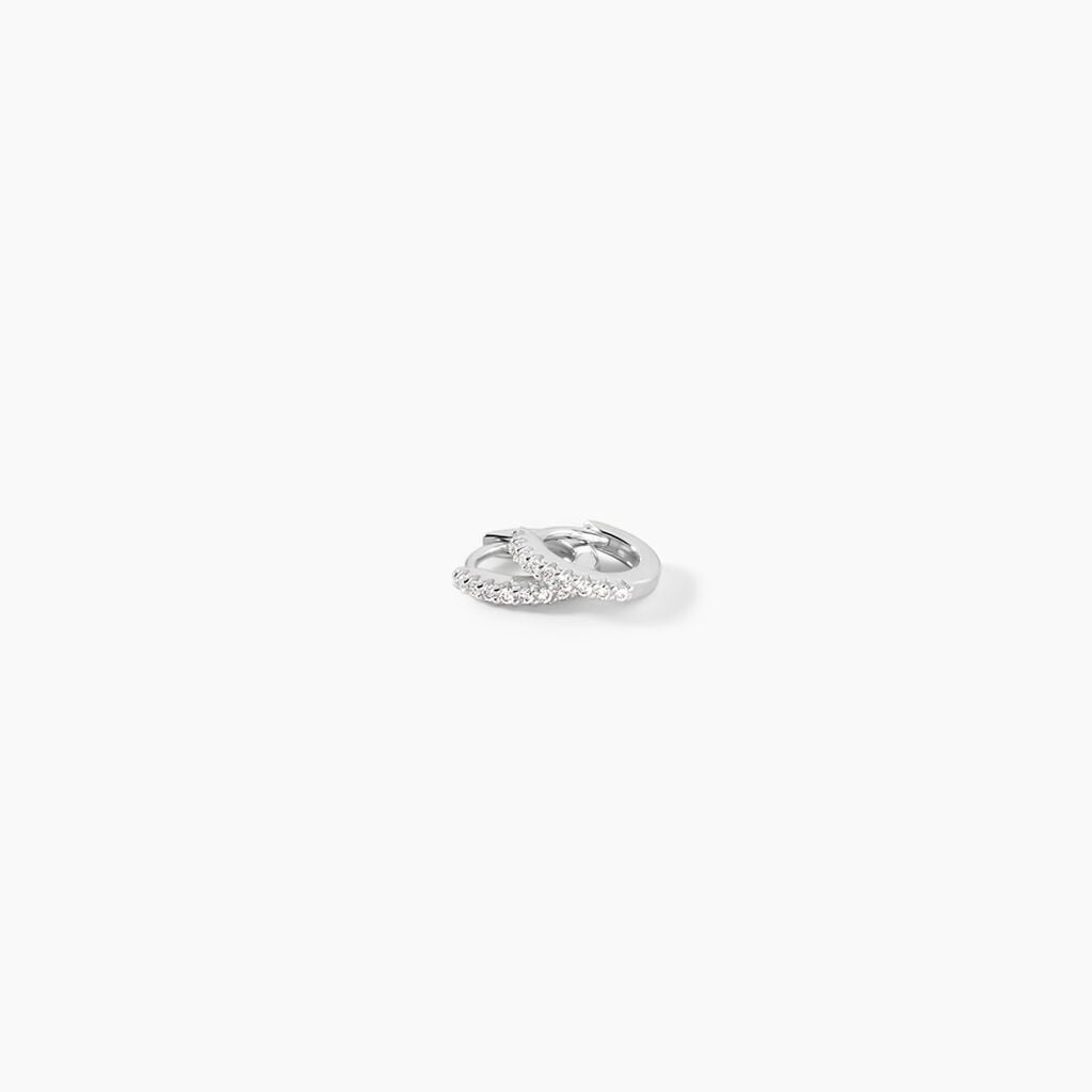 Cr&eacute;oles Karlene Argent Blanc Oxyde De Zirconium - Boucles d'oreilles cr&eacute;oles Femme | Histoire d&rsquo;Or