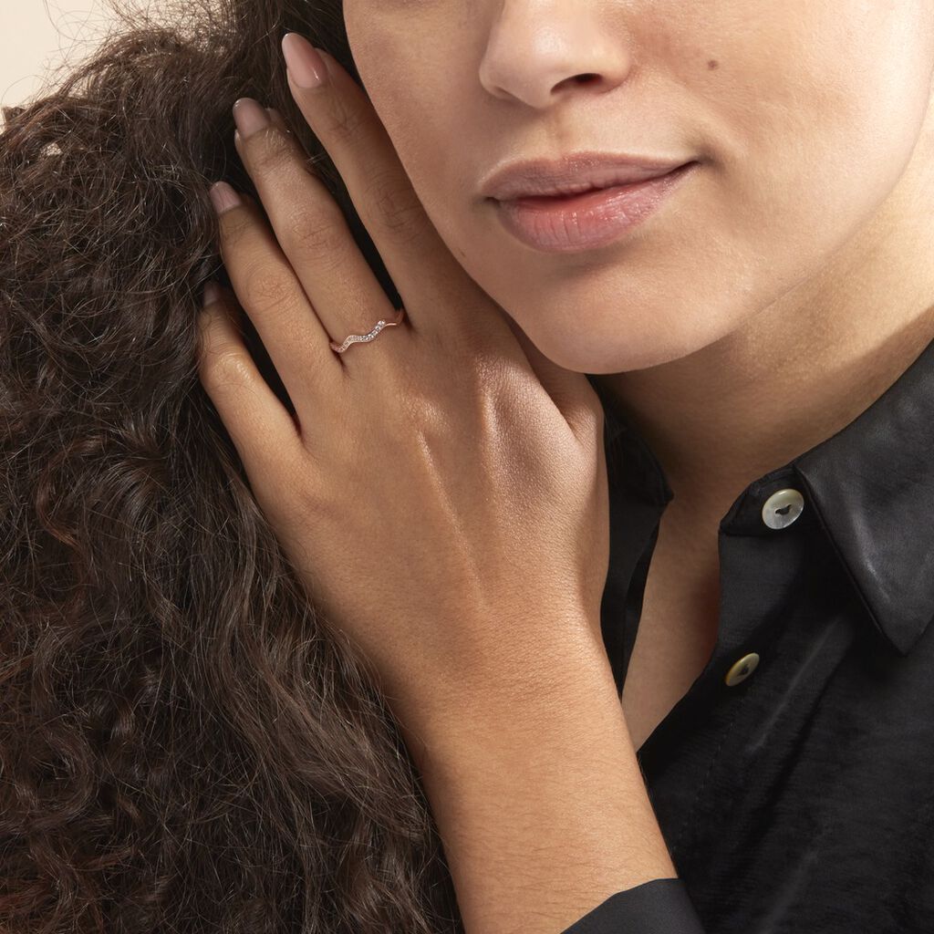 Bague Jasmyn Argent Rose Oxyde De Zirconium - Bagues avec pierre Femme | Histoire d’Or