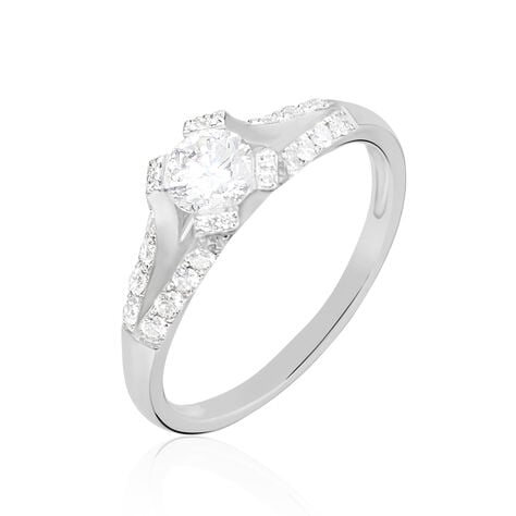 Bague Solitaire Ingrid Or Blanc Diamant - Bagues solitaires Femme | Histoire d&rsquo;Or
