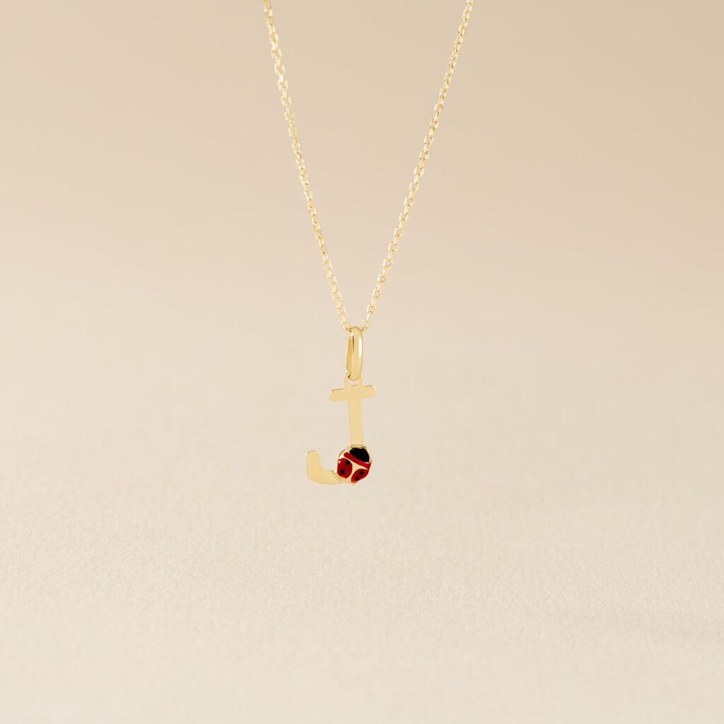 Pendentif Helidie Coccinelle Lettre Or Jaune - Pendentifs Enfant | Histoire d’Or