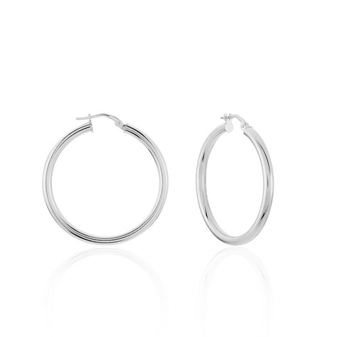 Créoles Argent Blanc Anne - Boucles d'oreilles créoles Femme | Histoire d’Or
