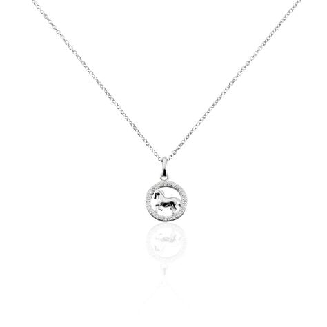 Collier Court Argent Blanc Ayeline Oxyde De Zirconium - Ras de cou Femme | Histoire d&rsquo;Or