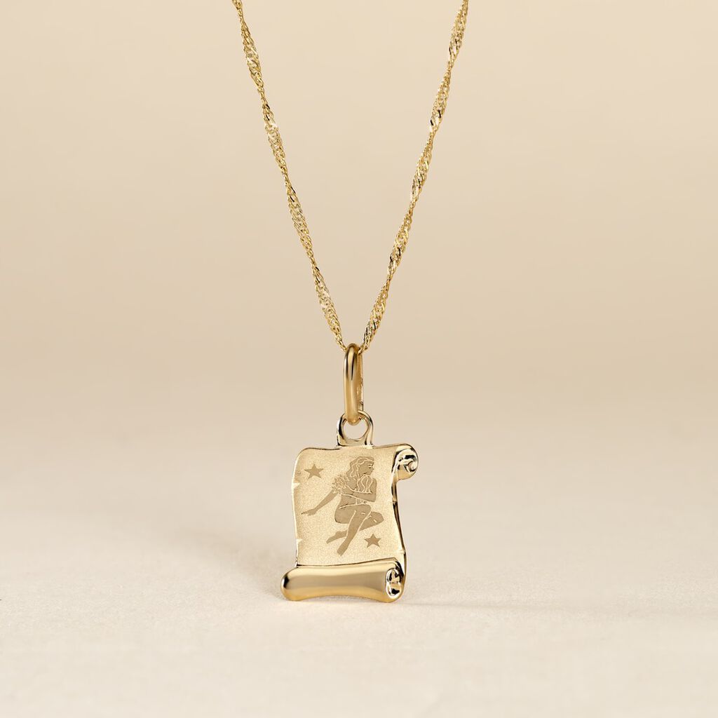 Pendentif Lamie Zodiaque Parchemin Or Jaune - Pendentifs Communion Famille | Histoire d&rsquo;Or