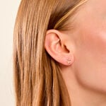 Boucles D'Oreilles Puces Reed Argent Dor&eacute; A L'Or 750/1000 Oxyde De Zirconium - Boucles d'oreilles fantaisie Enfant | Histoire d&rsquo;Or