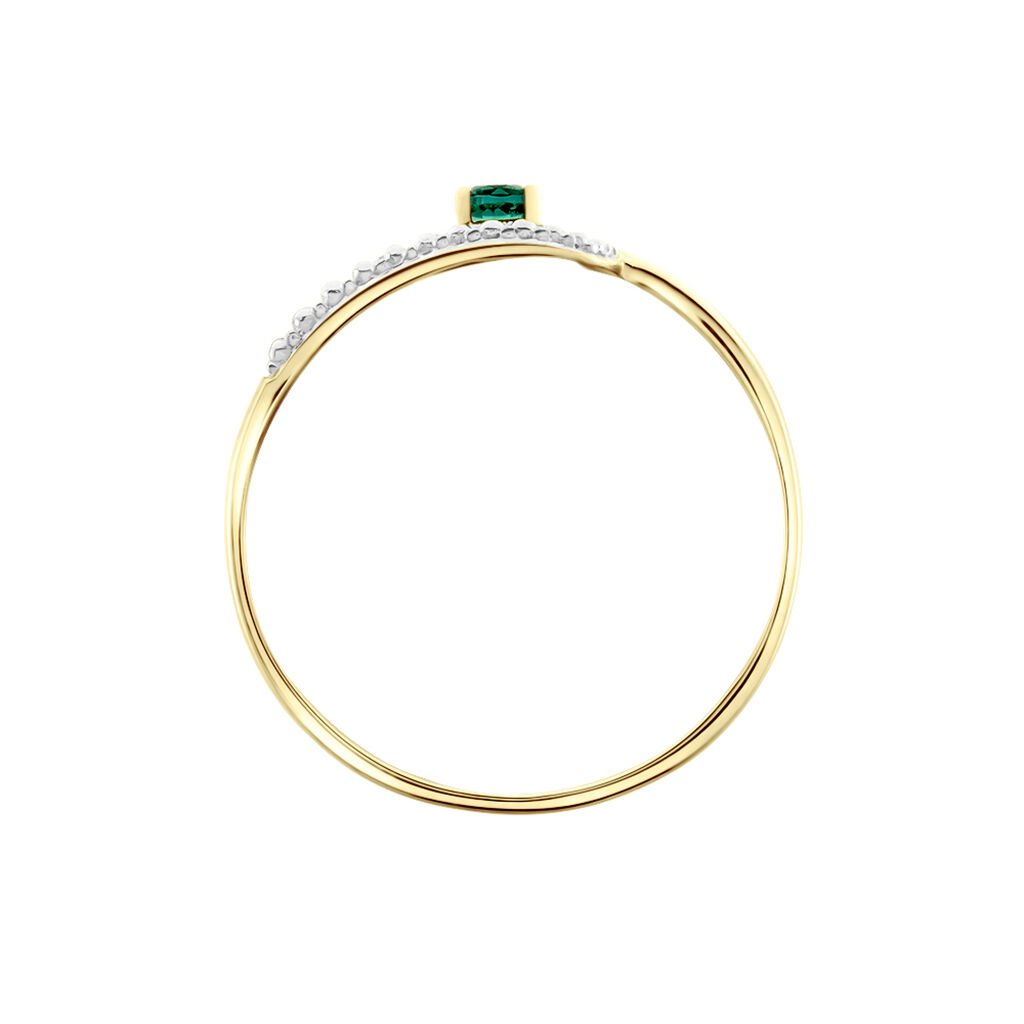 Bague Or Jaune Karmele Emeraude - Bagues solitaires Femme | Histoire d&rsquo;Or