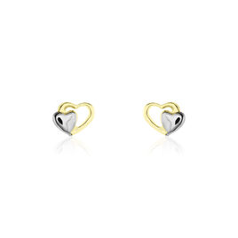 Boucles D'oreilles Puces Frantsesa Or Jaune - Boucles d'Oreilles Coeur Femme | Histoire d’Or