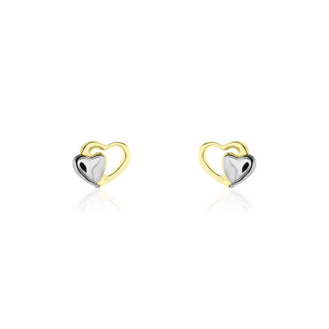 Boucles D'oreilles Puces Frantsesa Or Jaune - Boucles d'Oreilles Coeur Femme | Histoire d’Or