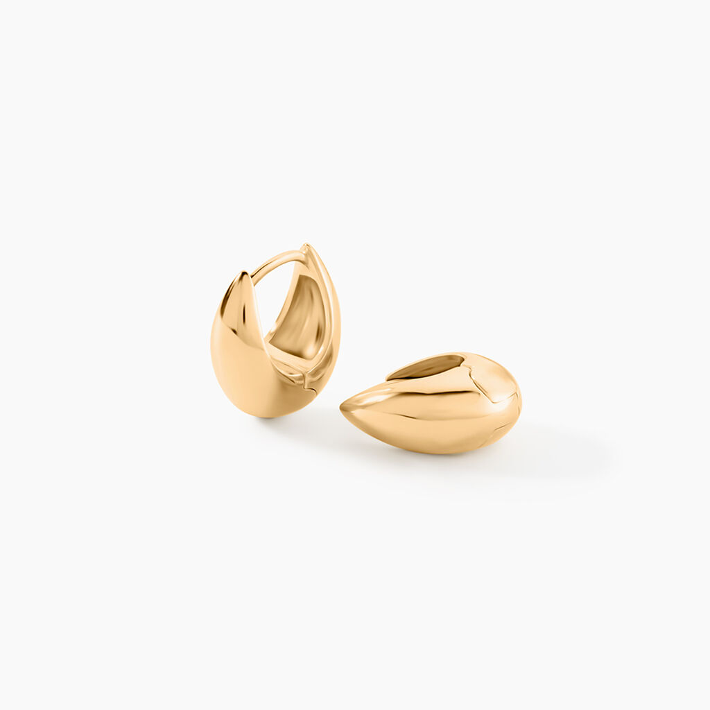 Cr&eacute;oles Classic Bold Plaqu&eacute; Or Jaune - Boucles d'oreilles cr&eacute;oles Femme | Histoire d&rsquo;Or