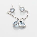 Boucles D'oreilles Pendantes Brenda Or Blanc Topaze - Boucles d'oreilles pendantes Femme | Histoire d&rsquo;Or